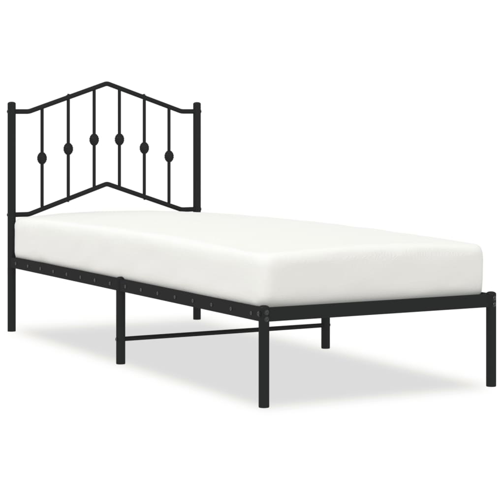 8721012210905_a_en_hd_1 vidaXL Metal Bed Frame without Mattress with Headboard Black 90x190 cm - Image 2