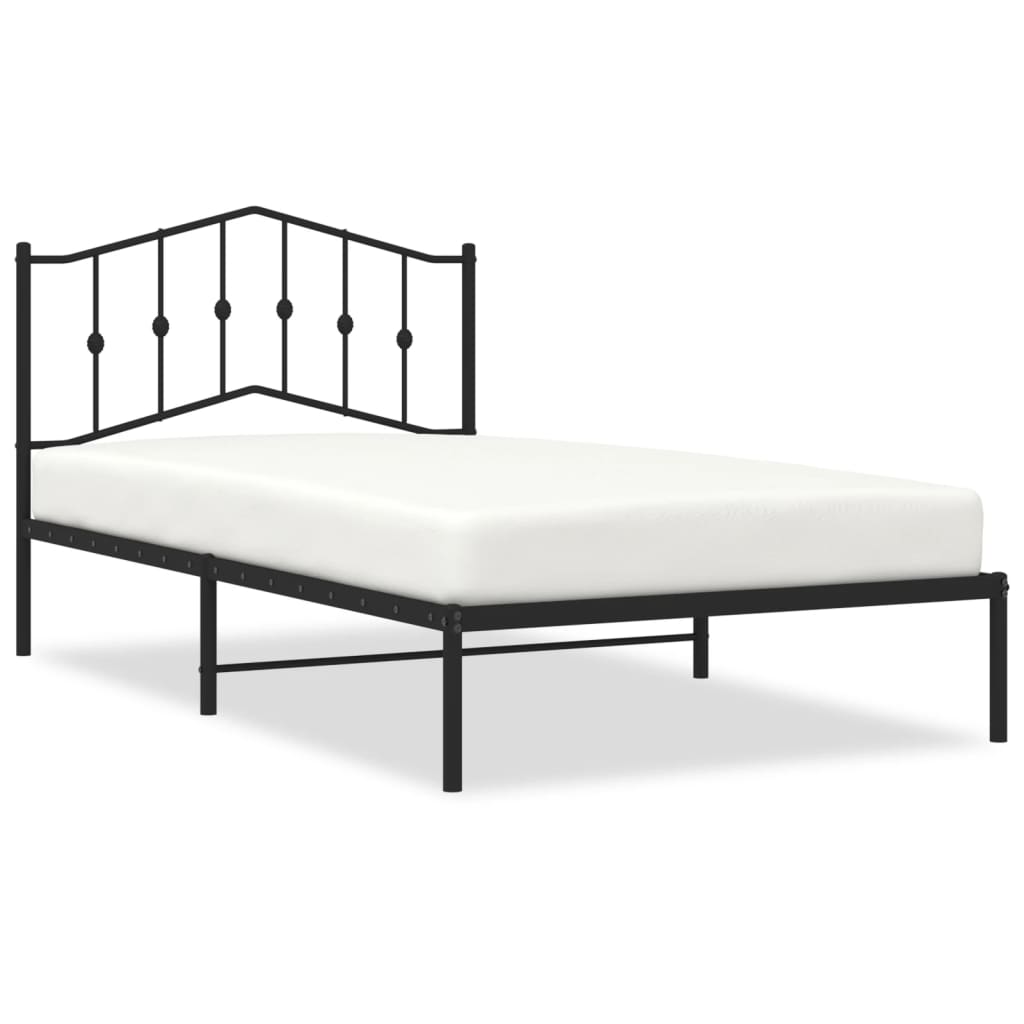 8721012210943_a_en_hd_1 vidaXL Metal Bed Frame without Mattress with Headboard Black 107x203 cm King Single - Image 2