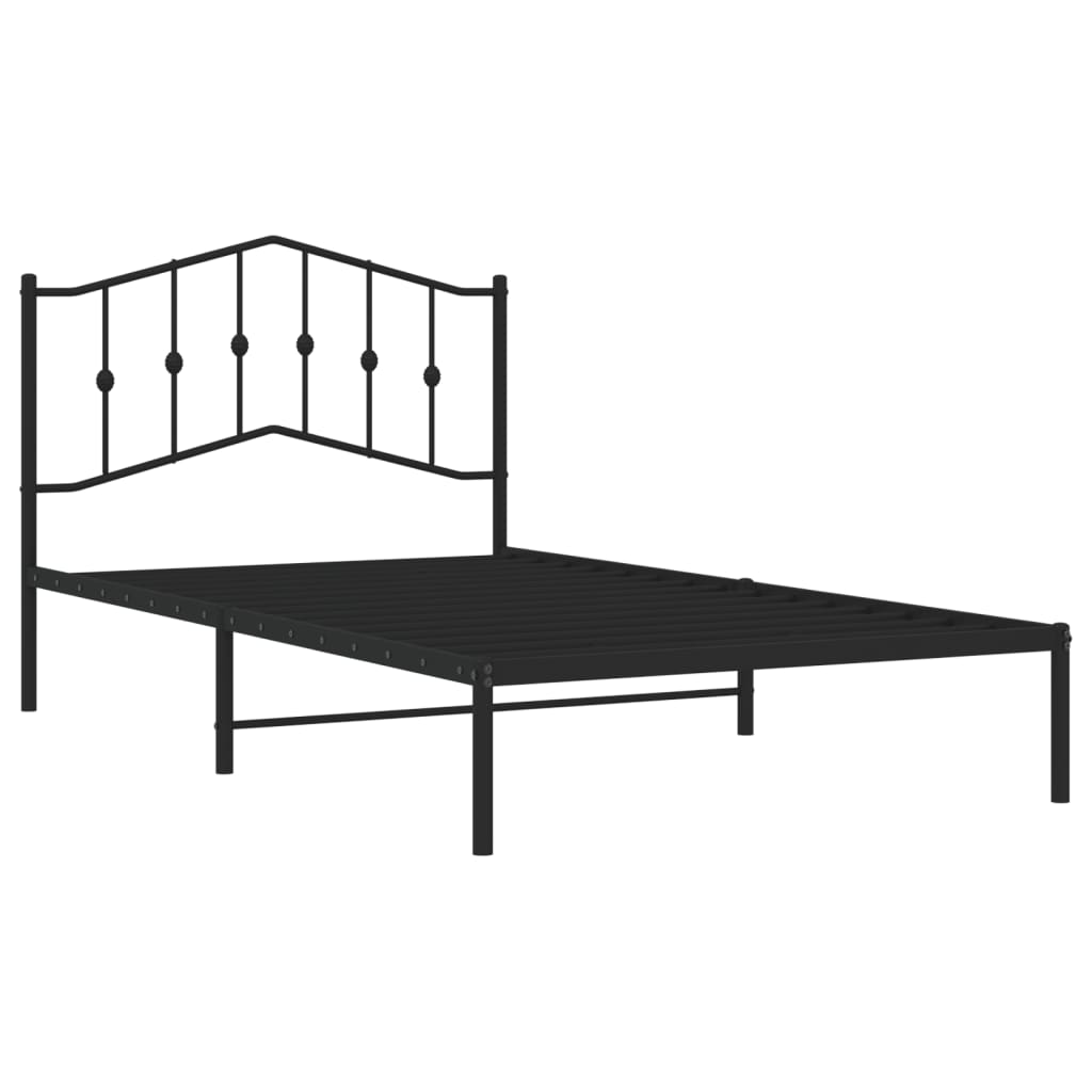 8721012210943_g_en_hd_2 vidaXL Metal Bed Frame without Mattress with Headboard Black 107x203 cm King Single - Image 4