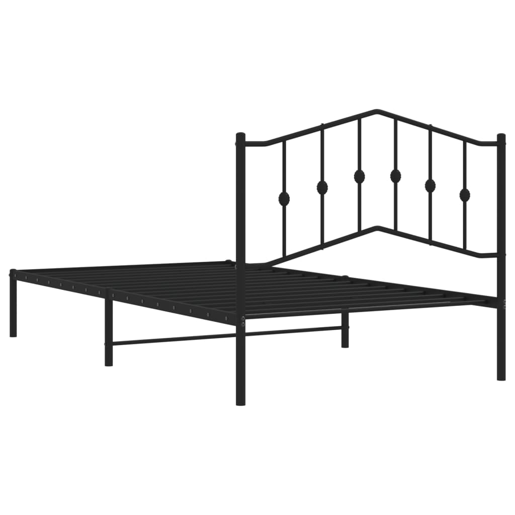 8721012210943_g_en_hd_5 vidaXL Metal Bed Frame without Mattress with Headboard Black 107x203 cm King Single - Image 7