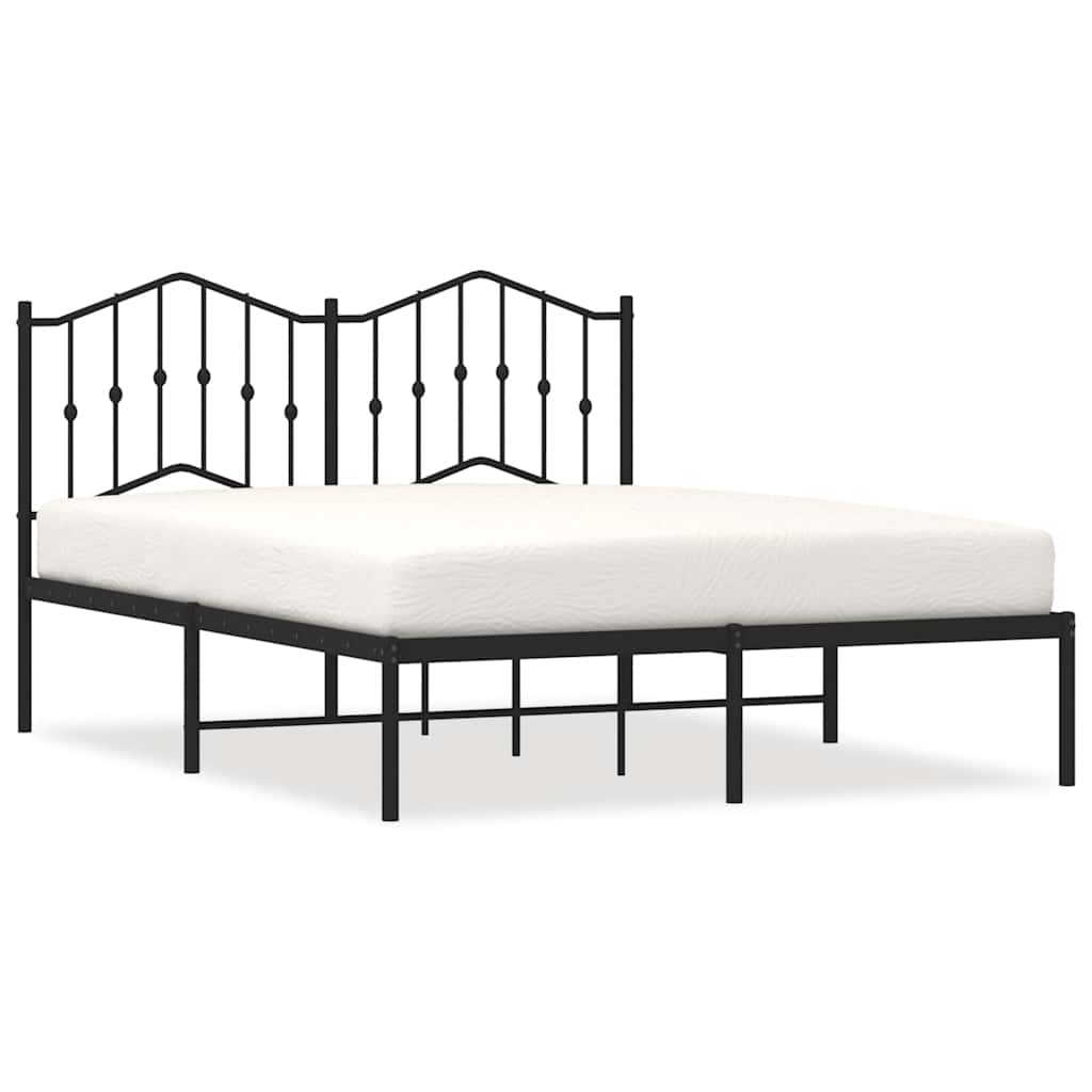8721012210974_a_en_hd_1 vidaXL Metal Bed Frame without Mattress with Headboard Black 135x190 cm - Image 2