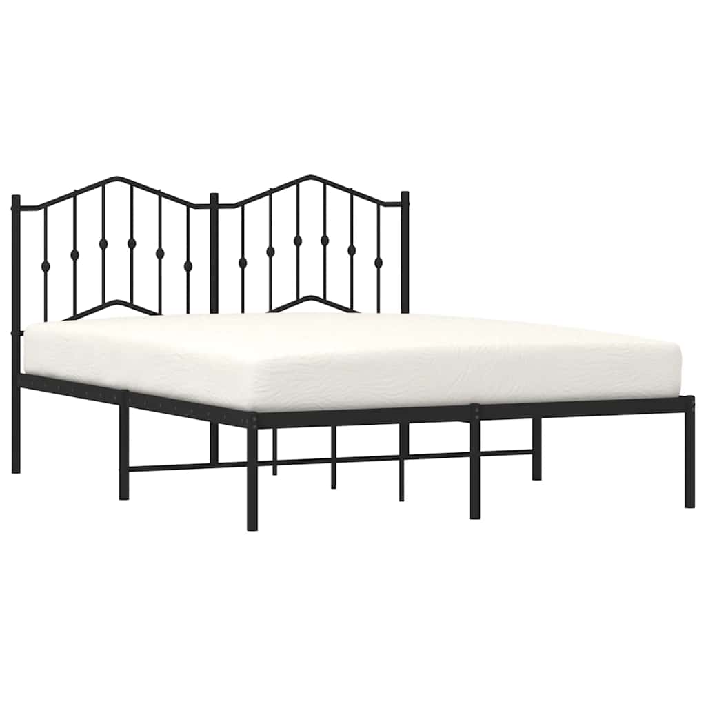 8721012210974_g_en_hd_2 vidaXL Metal Bed Frame without Mattress with Headboard Black 135x190 cm - Image 4