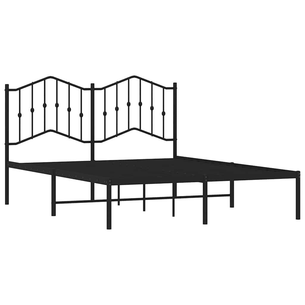 8721012210974_g_en_hd_3 vidaXL Metal Bed Frame without Mattress with Headboard Black 135x190 cm - Image 5
