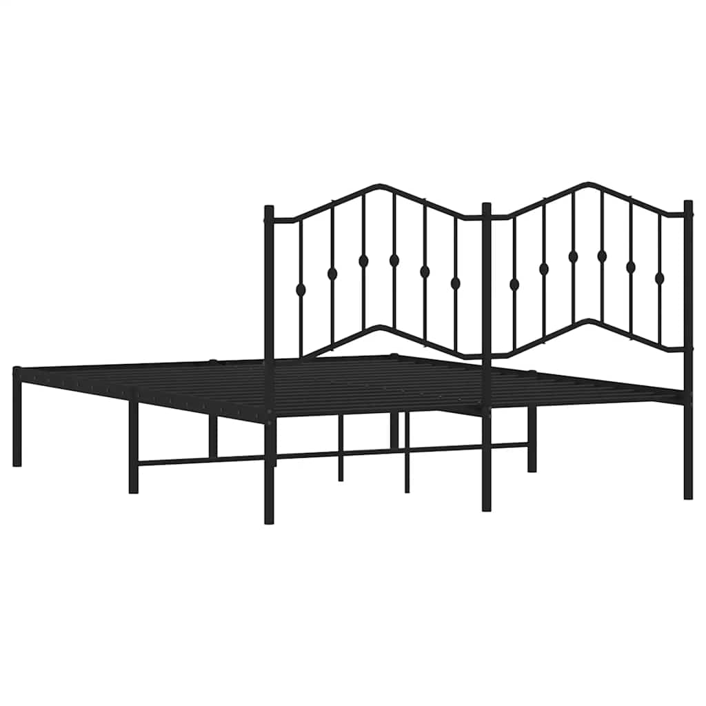 8721012210974_g_en_hd_6 vidaXL Metal Bed Frame without Mattress with Headboard Black 135x190 cm - Image 8