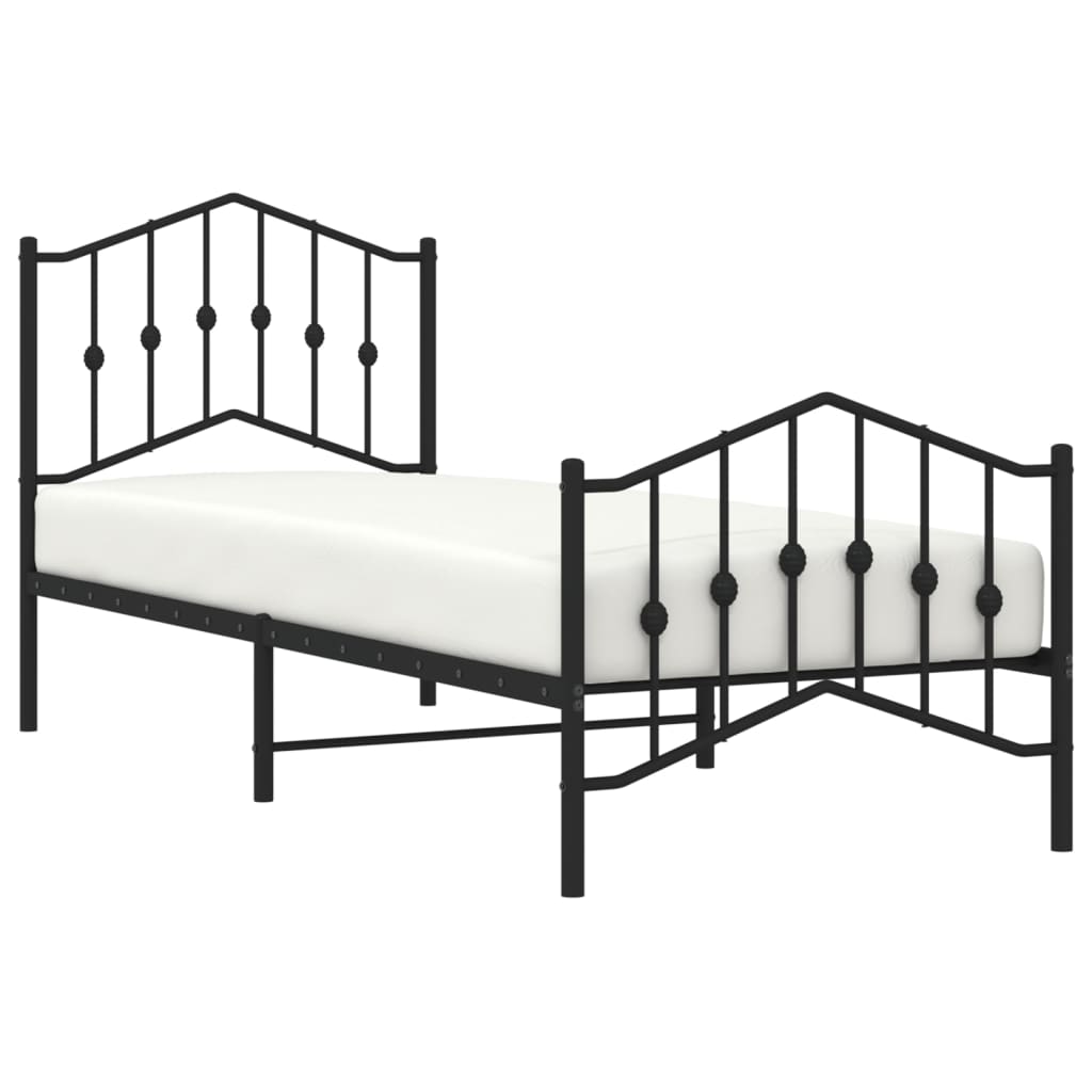 8721012211087_g_en_hd_1 vidaXL Metal Bed Frame without Mattress with Footboard Black 90x190 cm - Image 3