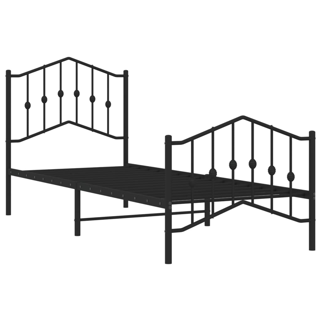 8721012211087_g_en_hd_2 vidaXL Metal Bed Frame without Mattress with Footboard Black 90x190 cm - Image 4