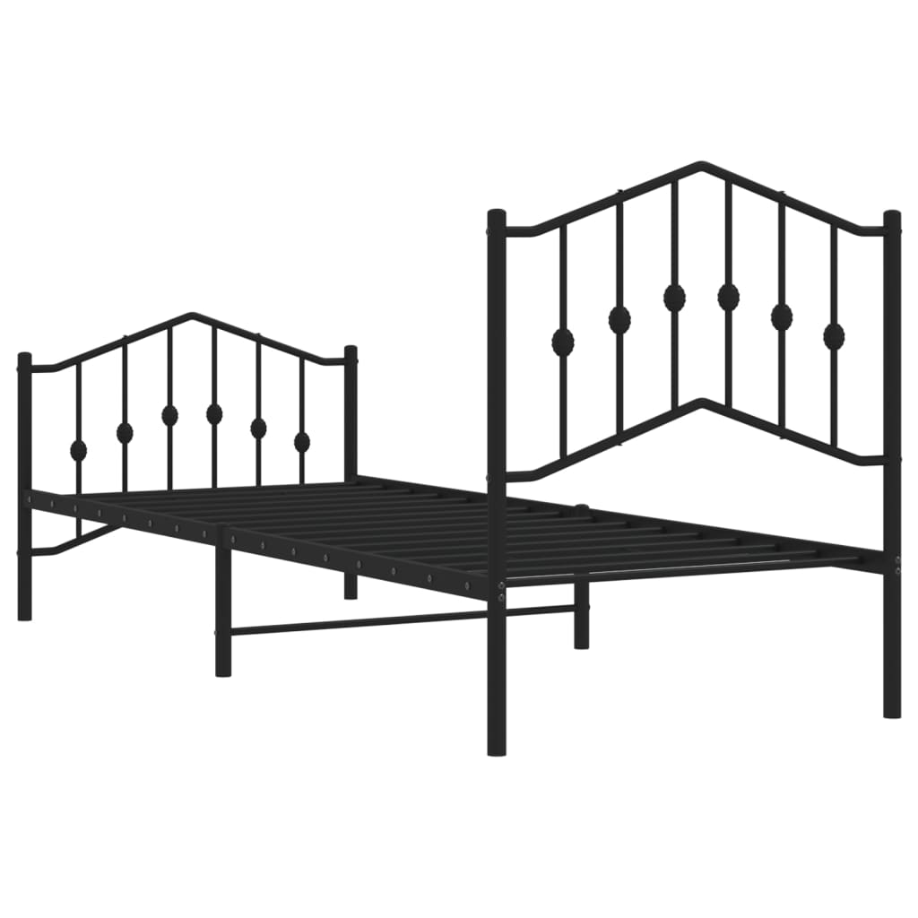 8721012211087_g_en_hd_5 vidaXL Metal Bed Frame without Mattress with Footboard Black 90x190 cm - Image 7