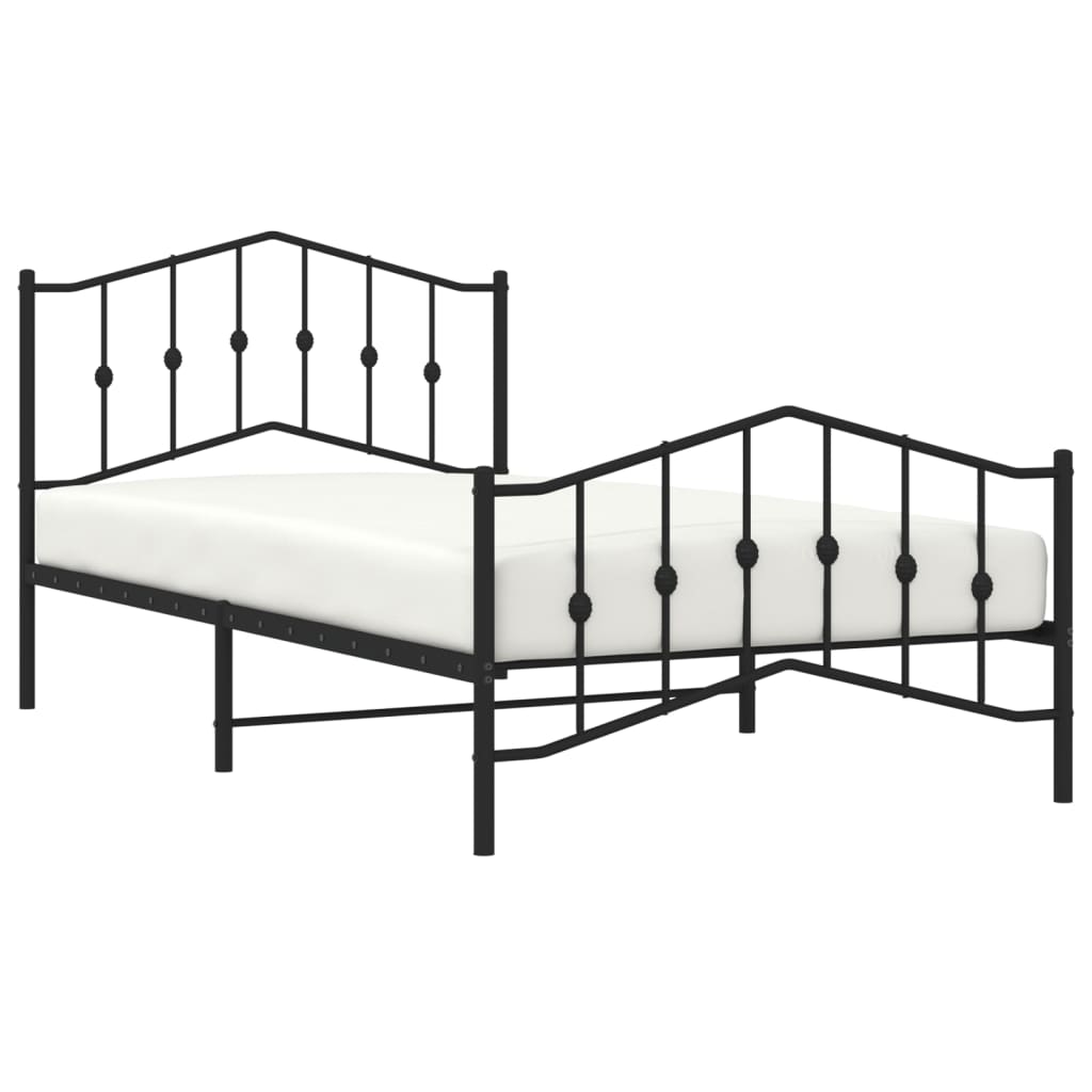 8721012211124_g_en_hd_1 vidaXL Metal Bed Frame without Mattress with Footboard Black 107x203 cm King Single - Image 3