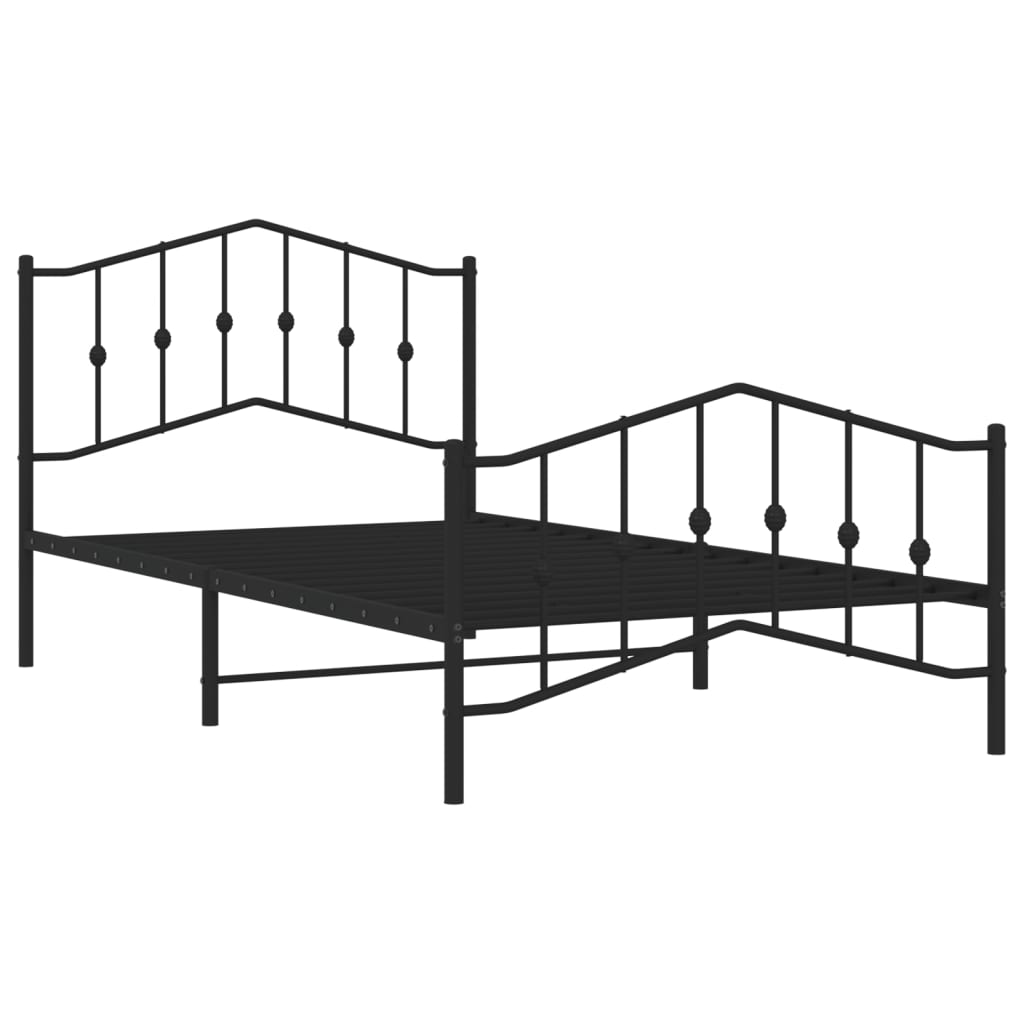 8721012211124_g_en_hd_2 vidaXL Metal Bed Frame without Mattress with Footboard Black 107x203 cm King Single - Image 4