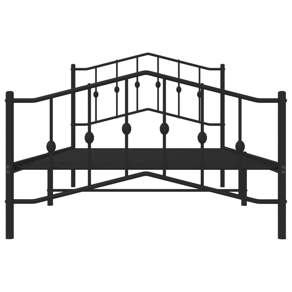 8721012211124_g_en_hd_3 vidaXL Metal Bed Frame without Mattress with Footboard Black 107x203 cm King Single - Image 5