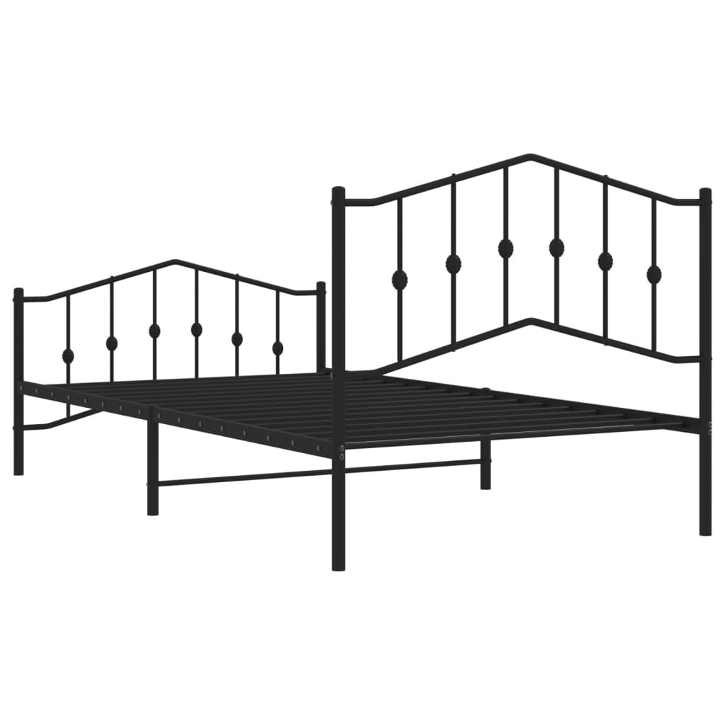 8721012211124_g_en_hd_5 vidaXL Metal Bed Frame without Mattress with Footboard Black 107x203 cm King Single - Image 7