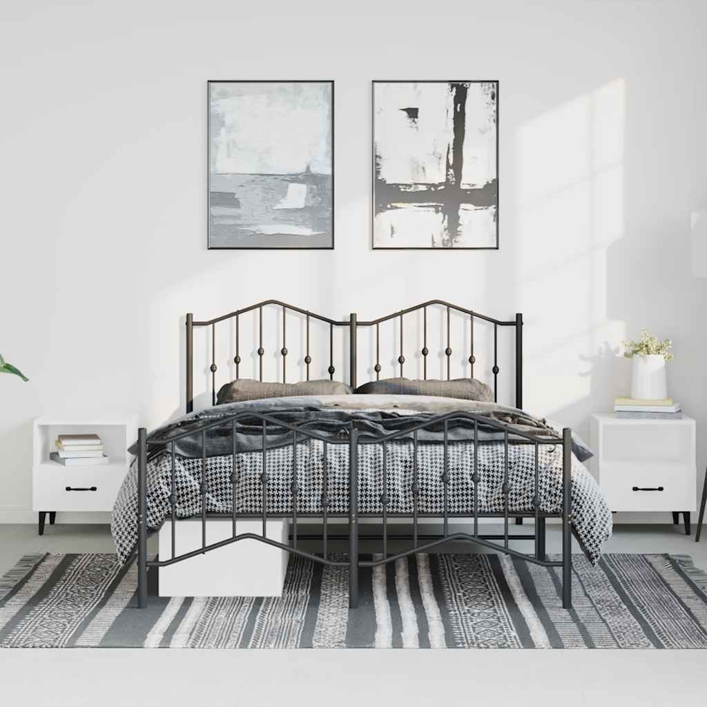 8721012211155_g_en_hd_1 vidaXL Metal Bed Frame without Mattress with Footboard Black 135x190 cm - Image 3