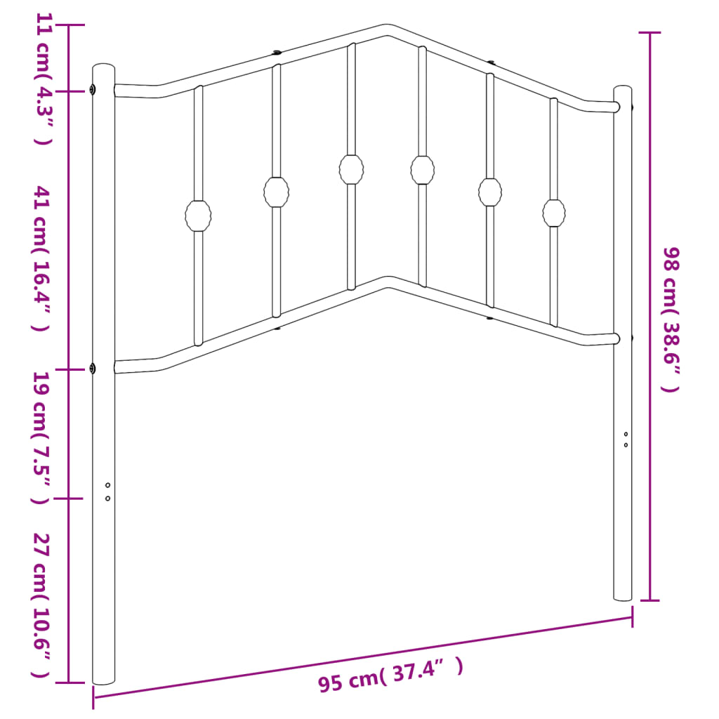 8721012211261_g_en_hd_4 vidaXL Metal Headboard Black 90 cm - Image 5