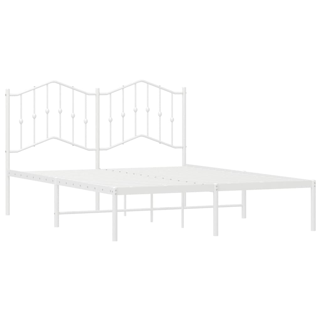 8721012211469_g_en_hd_3 vidaXL Metal Bed Frame without Mattress with Headboard White 135x190 cm - Image 5