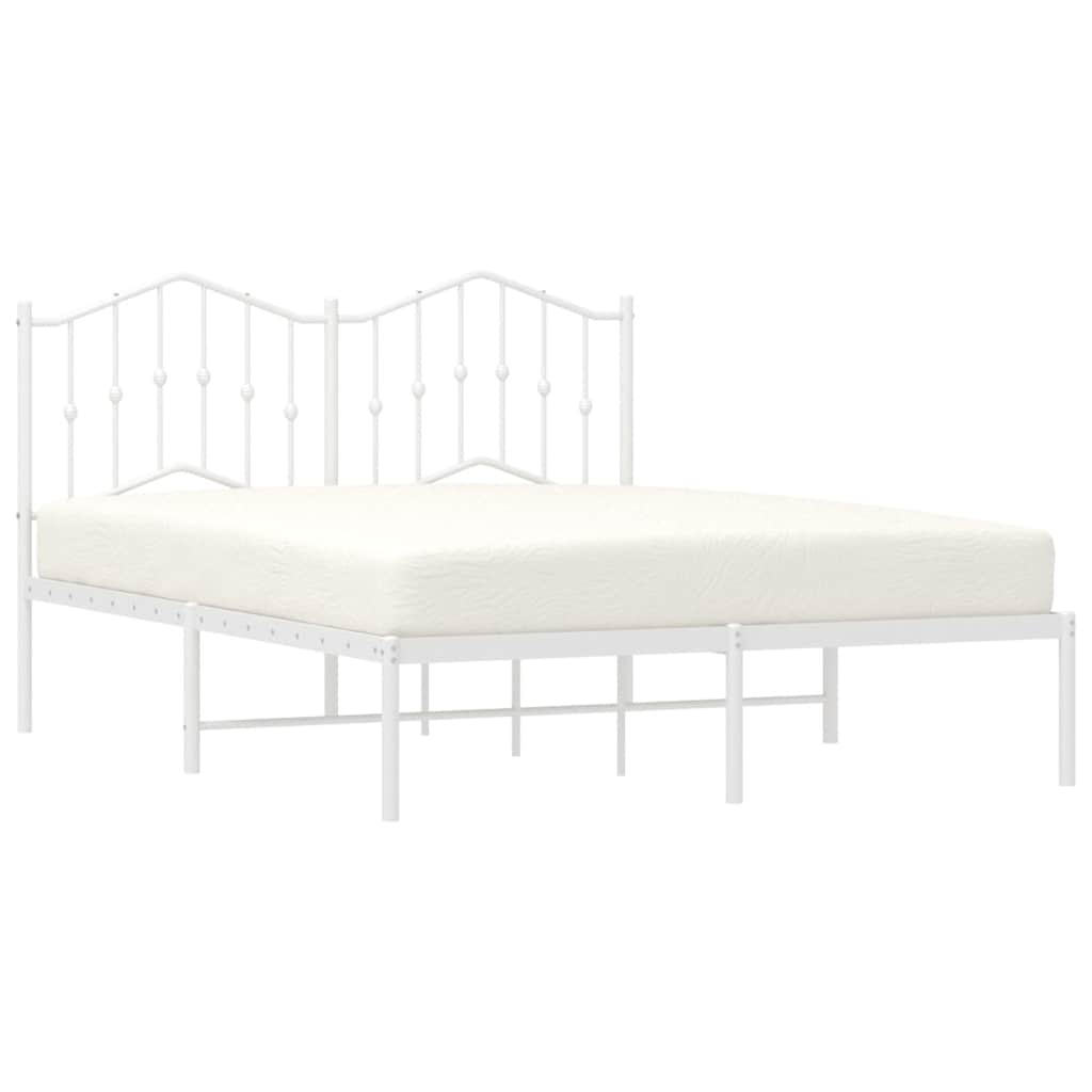 8721012211490_g_en_hd_2 vidaXL Metal Bed Frame without Mattress with Headboard White 150x200 cm - Image 4
