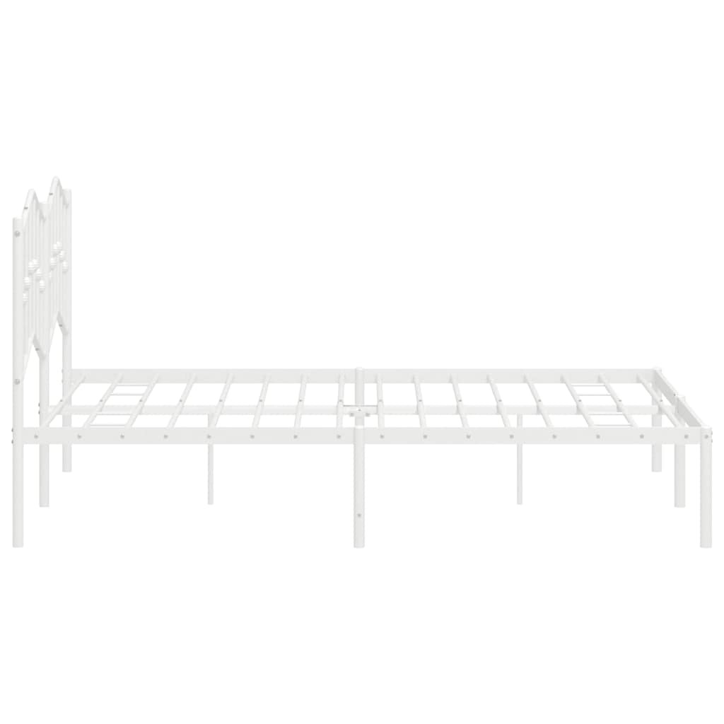 8721012211490_g_en_hd_5 vidaXL Metal Bed Frame without Mattress with Headboard White 150x200 cm - Image 7