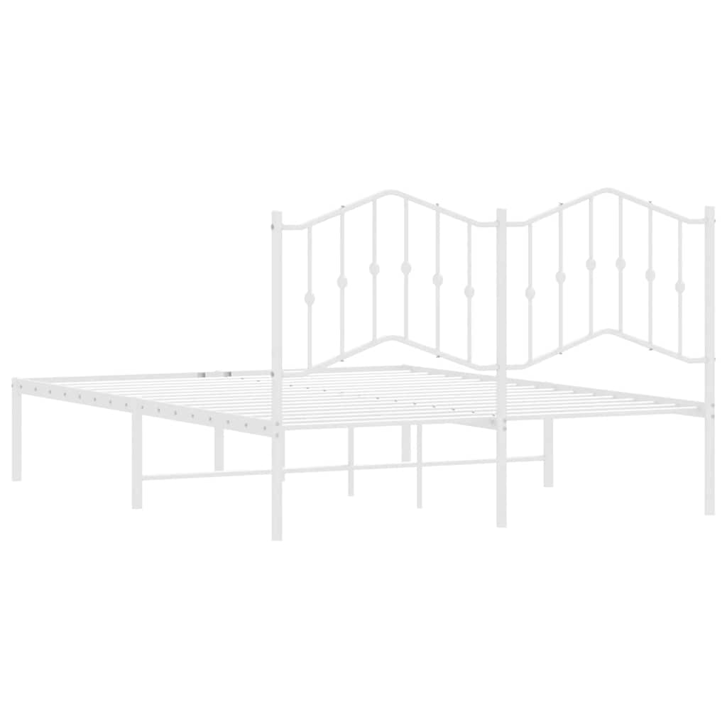 8721012211490_g_en_hd_6 vidaXL Metal Bed Frame without Mattress with Headboard White 150x200 cm - Image 8