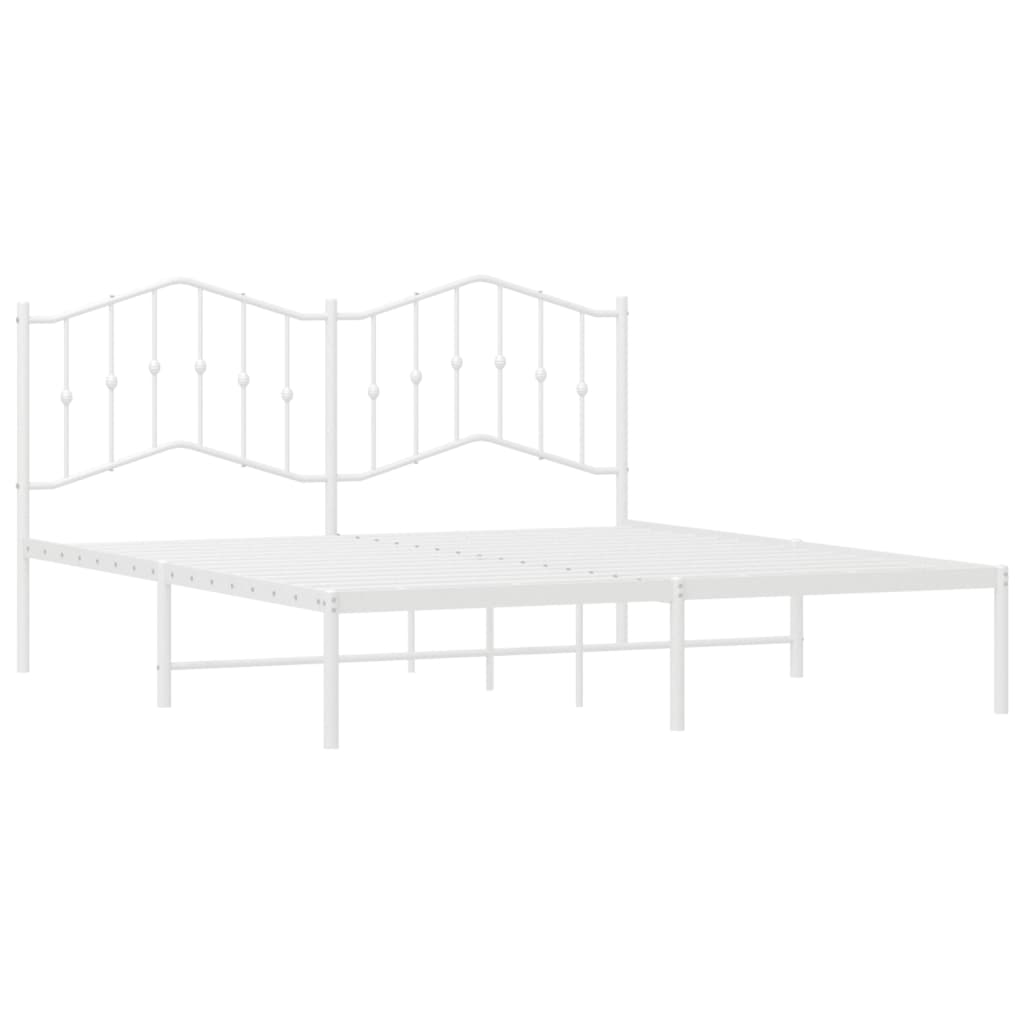 8721012211513_g_en_hd_2 vidaXL Metal Bed Frame without Mattress with Headboard White 183x203 cm King - Image 4