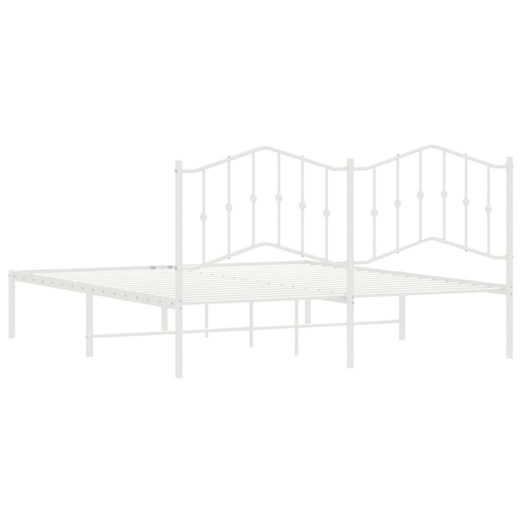 8721012211513_g_en_hd_5 vidaXL Metal Bed Frame without Mattress with Headboard White 183x203 cm King - Image 7