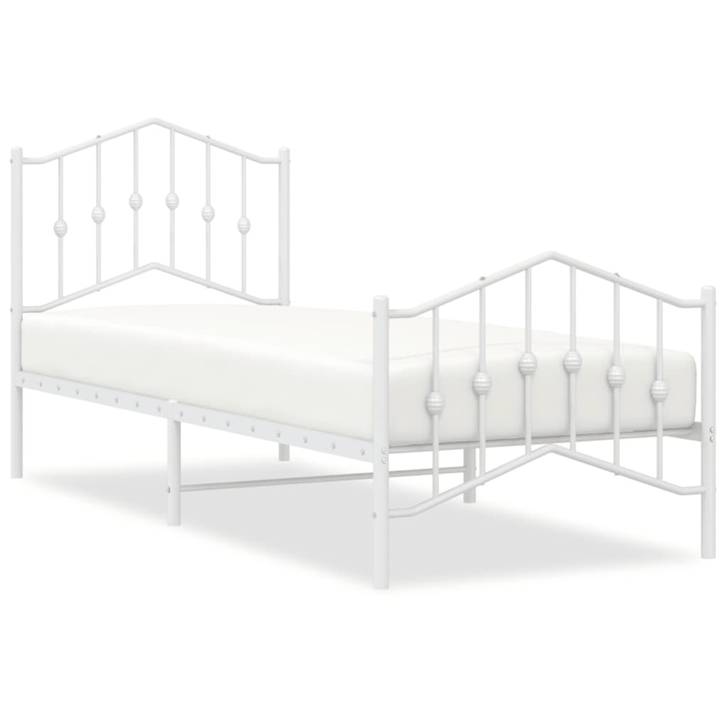 8721012211575_a_en_hd_1 vidaXL Metal Bed Frame without Mattress with Footboard White 90x190 cm - Image 2