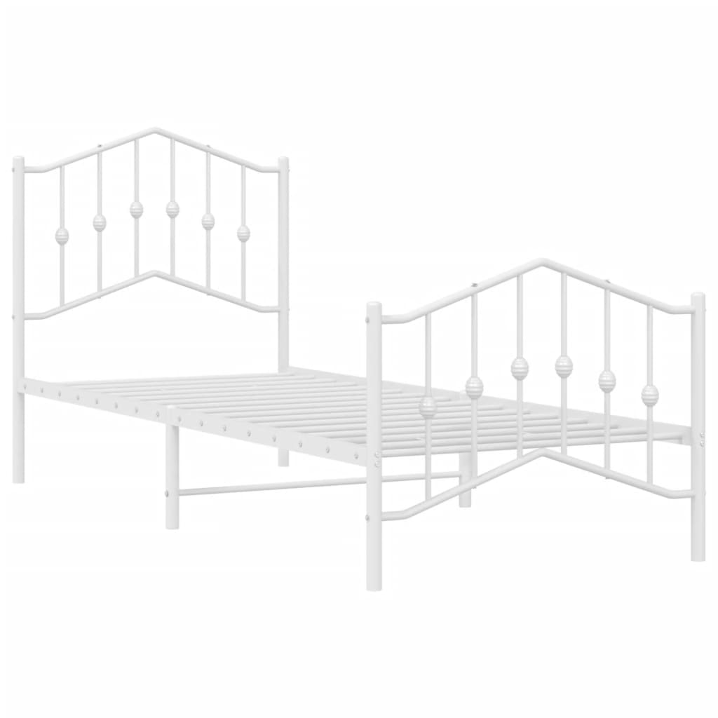 8721012211575_g_en_hd_2 vidaXL Metal Bed Frame without Mattress with Footboard White 90x190 cm - Image 4
