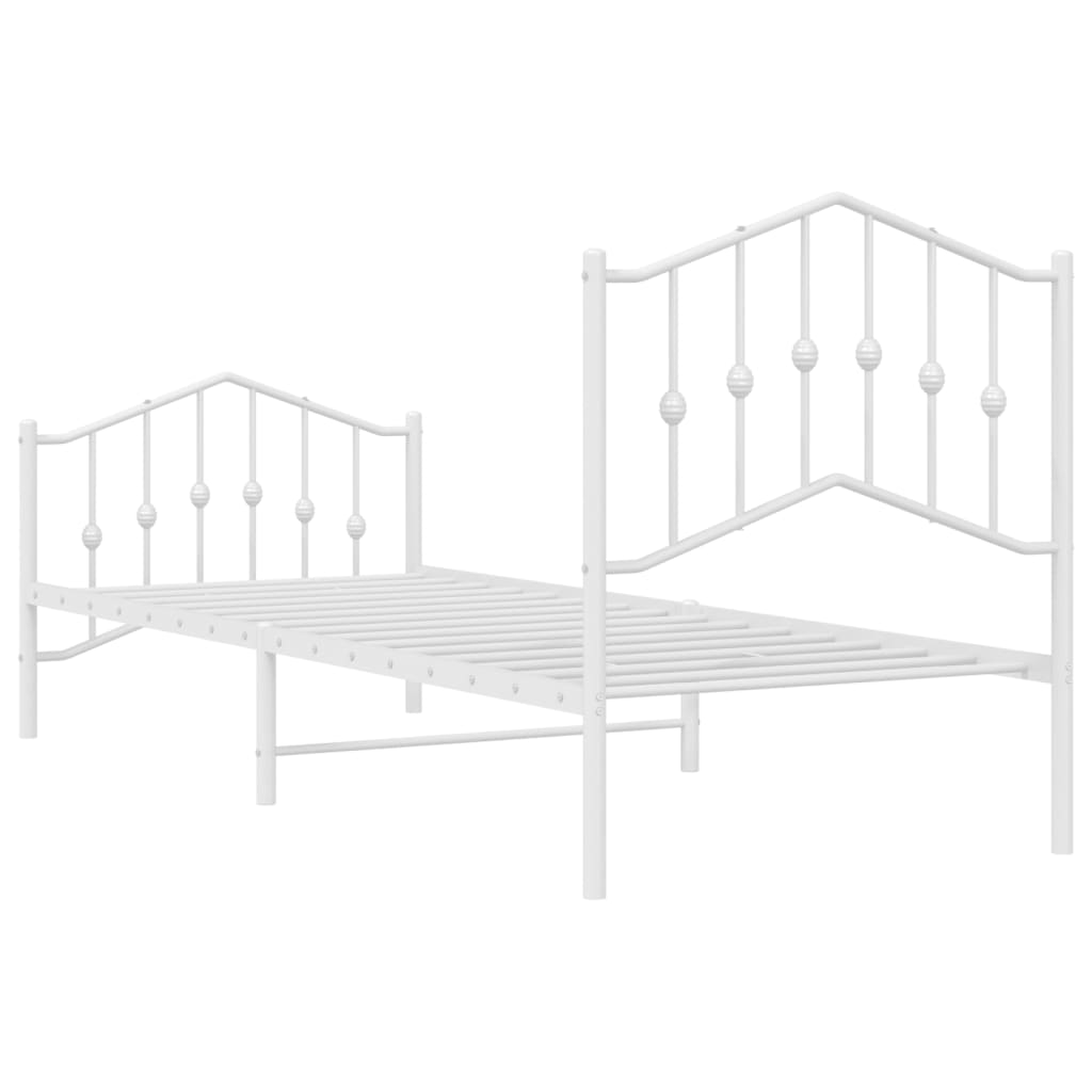 8721012211575_g_en_hd_5 vidaXL Metal Bed Frame without Mattress with Footboard White 90x190 cm - Image 7