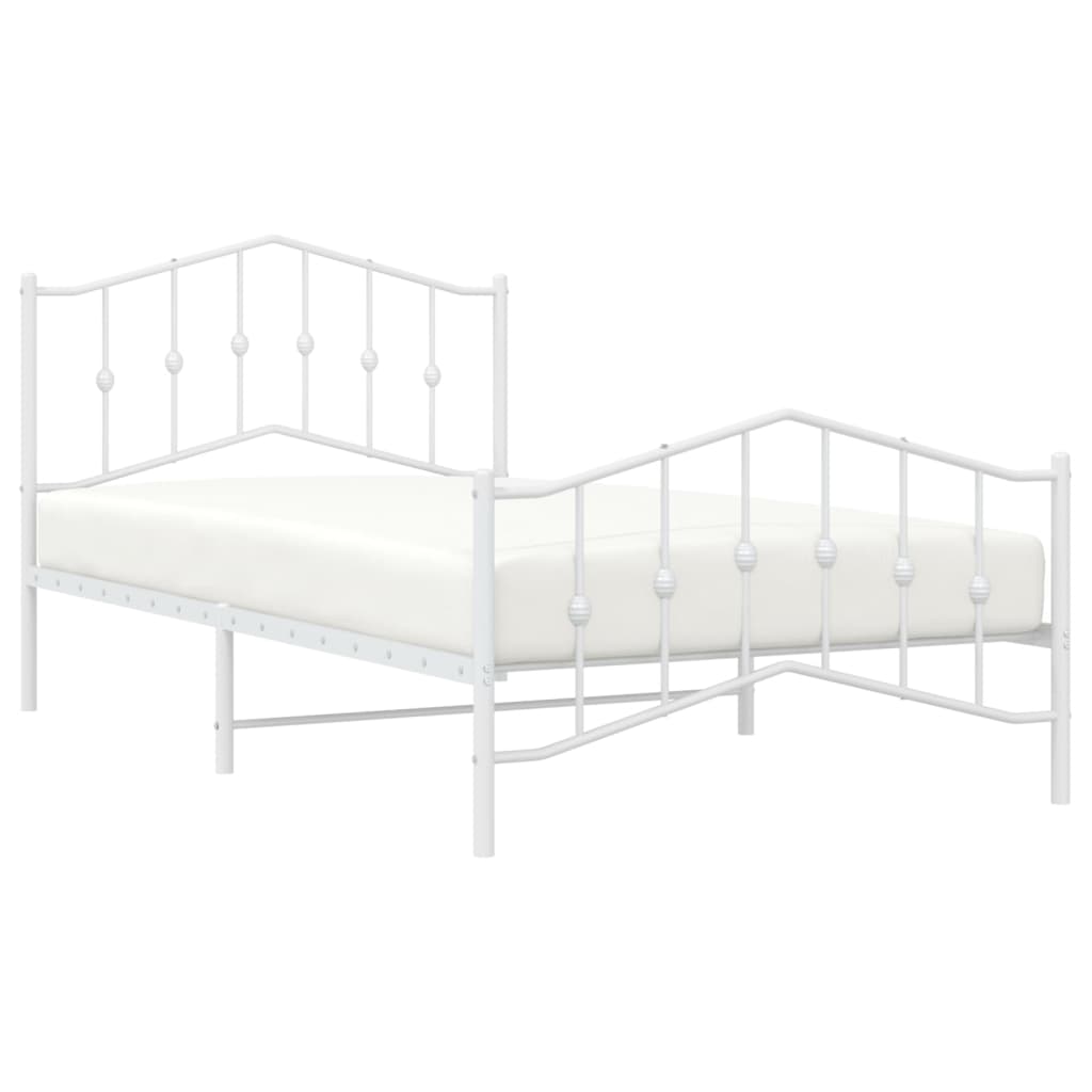 8721012211612_g_en_hd_1 vidaXL Metal Bed Frame without Mattress with Footboard White 107x203 cm King Single - Image 3