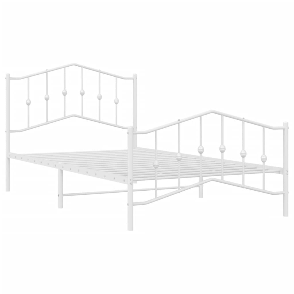 8721012211612_g_en_hd_2 vidaXL Metal Bed Frame without Mattress with Footboard White 107x203 cm King Single - Image 4
