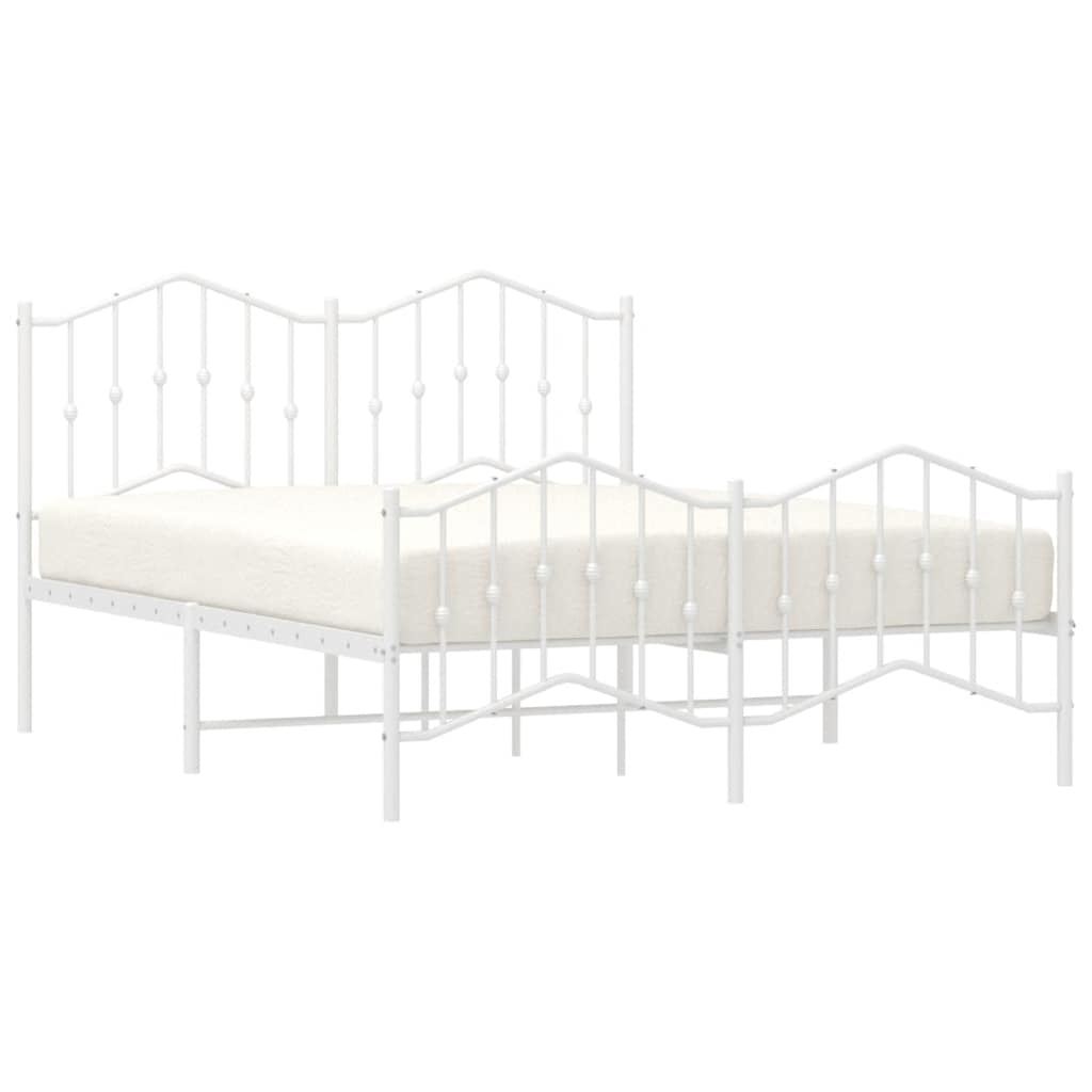 8721012211643_g_en_hd_2 vidaXL Metal Bed Frame without Mattress with Footboard White 135x190 cm - Image 4