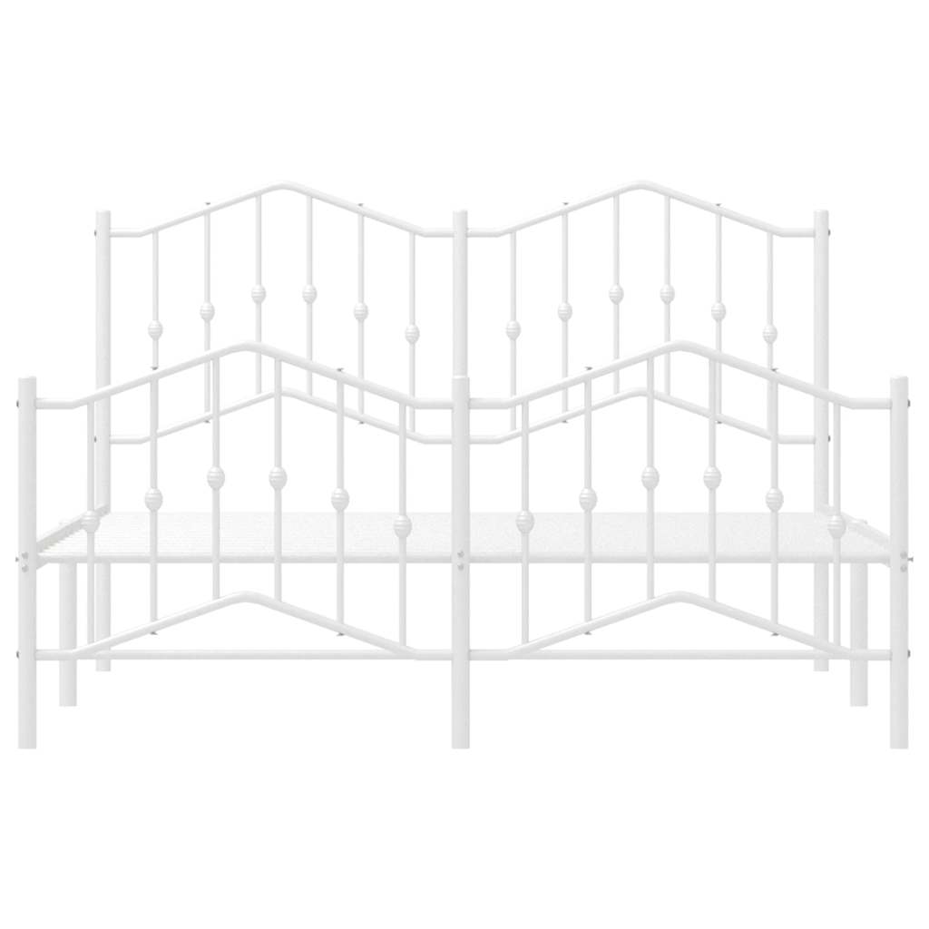 8721012211643_g_en_hd_4 vidaXL Metal Bed Frame without Mattress with Footboard White 135x190 cm - Image 6