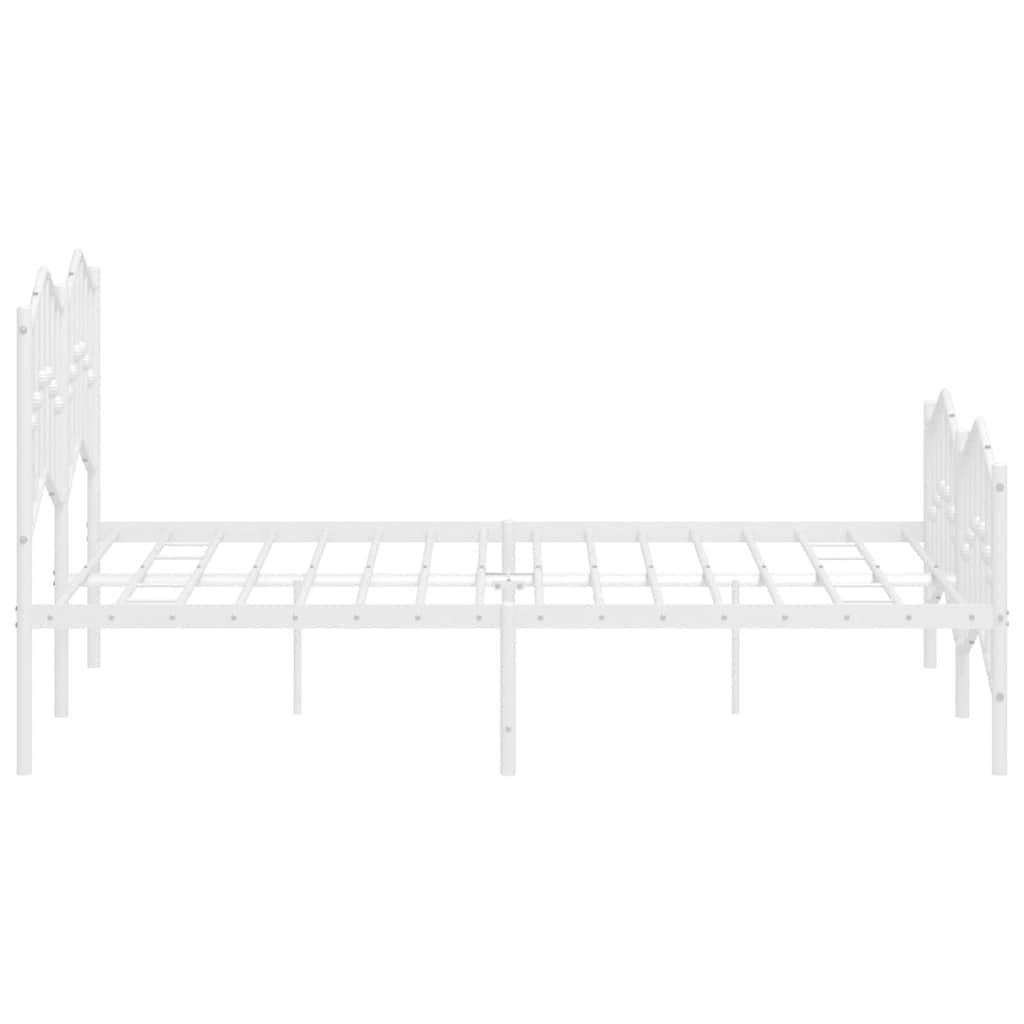 8721012211674_g_en_hd_5 vidaXL Metal Bed Frame without Mattress with Footboard White 150x200 cm - Image 7