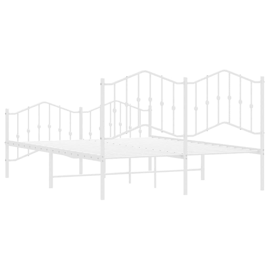 8721012211674_g_en_hd_6 vidaXL Metal Bed Frame without Mattress with Footboard White 150x200 cm - Image 8