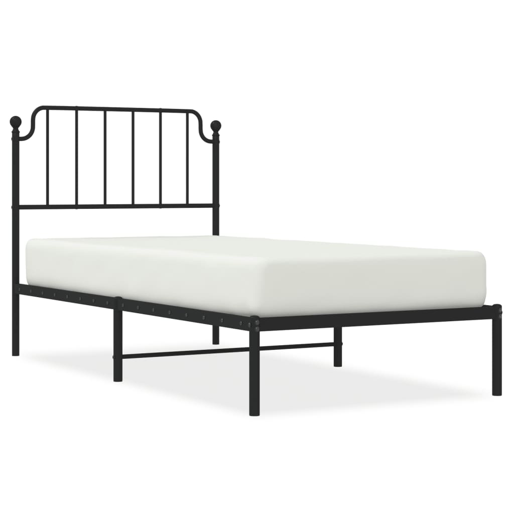 8721012211889_a_en_hd_1 vidaXL Metal Bed Frame without Mattress with Headboard Black 90x190 cm - Image 2