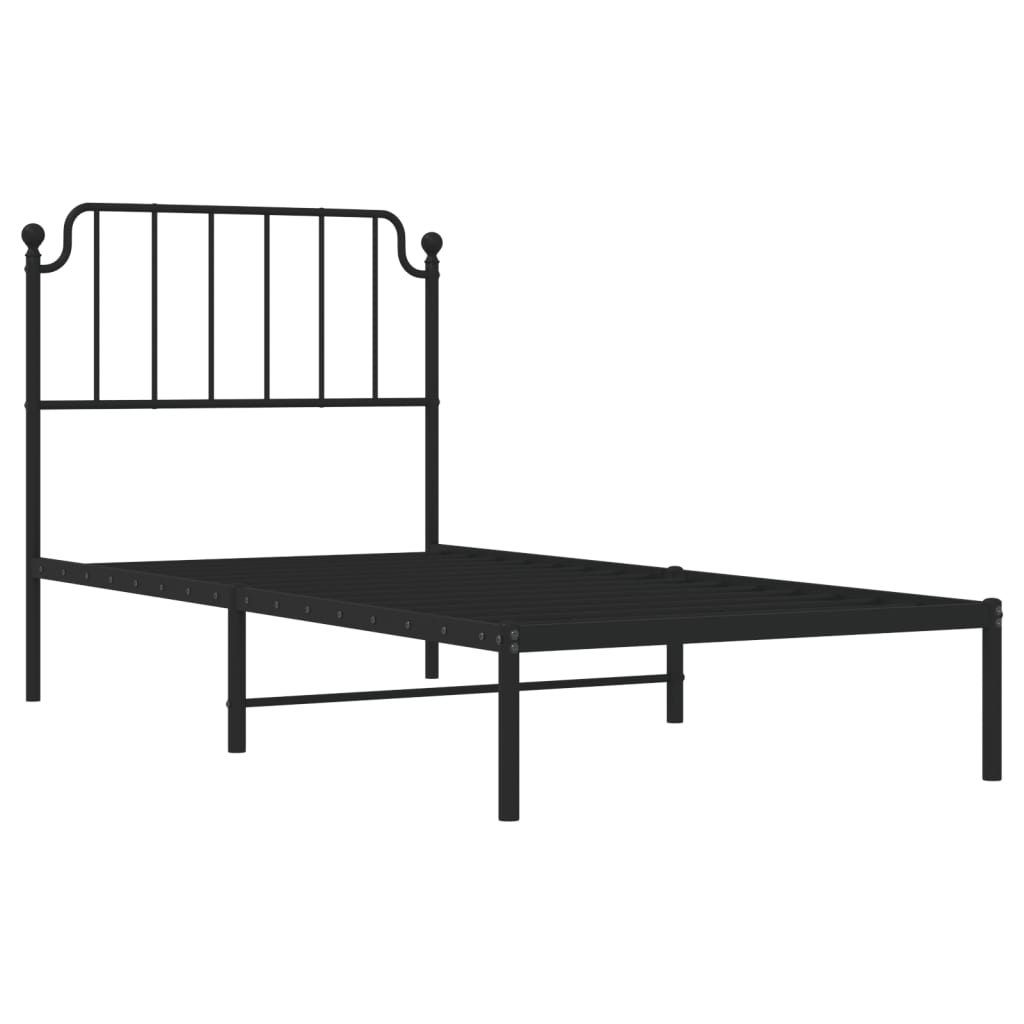 8721012211889_g_en_hd_2 vidaXL Metal Bed Frame without Mattress with Headboard Black 90x190 cm - Image 4