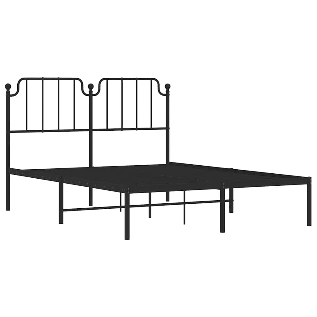 8721012211988_g_en_hd_3 vidaXL Metal Bed Frame without Mattress with Headboard Black 150x200 cm - Image 5