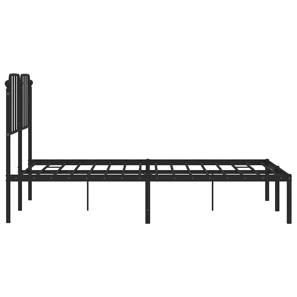 8721012211988_g_en_hd_5 vidaXL Metal Bed Frame without Mattress with Headboard Black 150x200 cm - Image 7