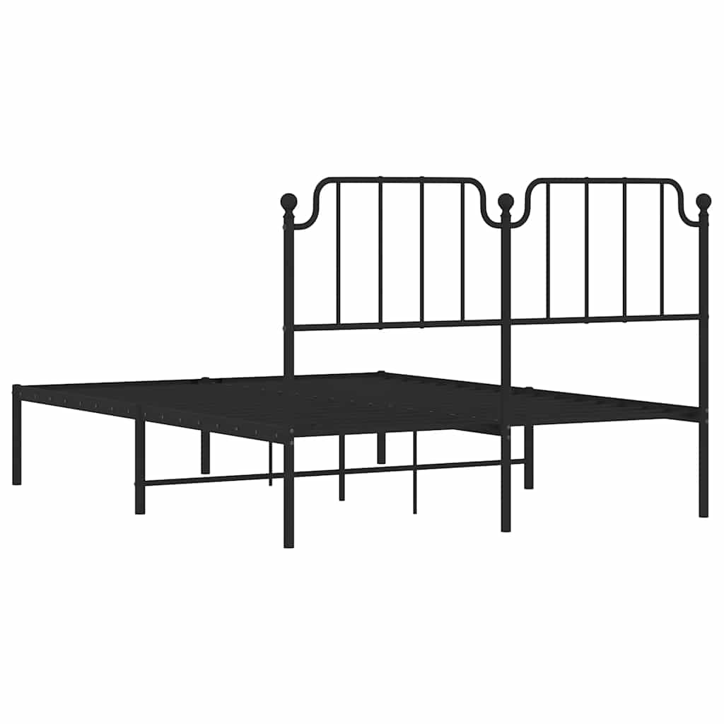 8721012211988_g_en_hd_6 vidaXL Metal Bed Frame without Mattress with Headboard Black 150x200 cm - Image 8