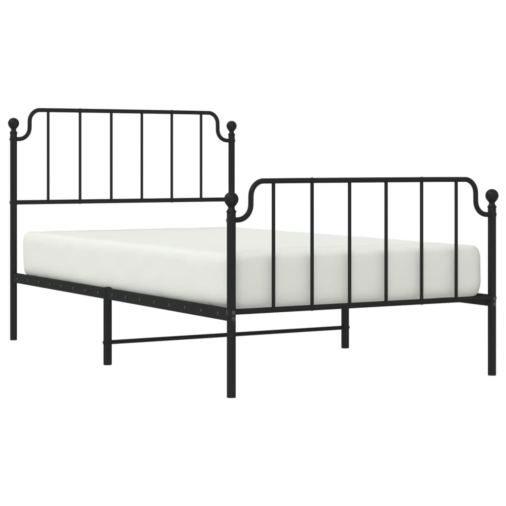 8721012212107_g_en_hd_1 vidaXL Metal Bed Frame without Mattress with Footboard Black 107x203 cm King Single - Image 3