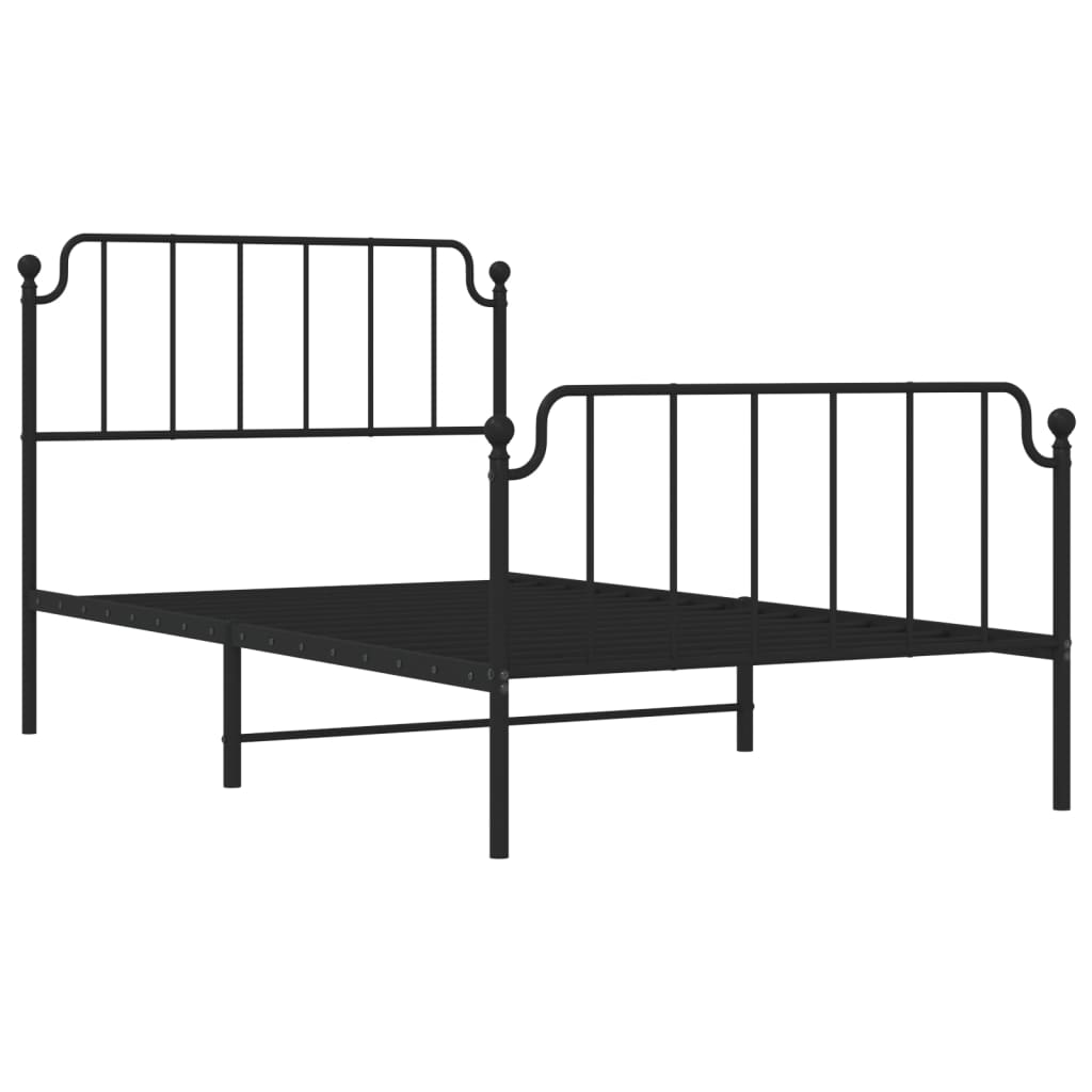 8721012212107_g_en_hd_2 vidaXL Metal Bed Frame without Mattress with Footboard Black 107x203 cm King Single - Image 4
