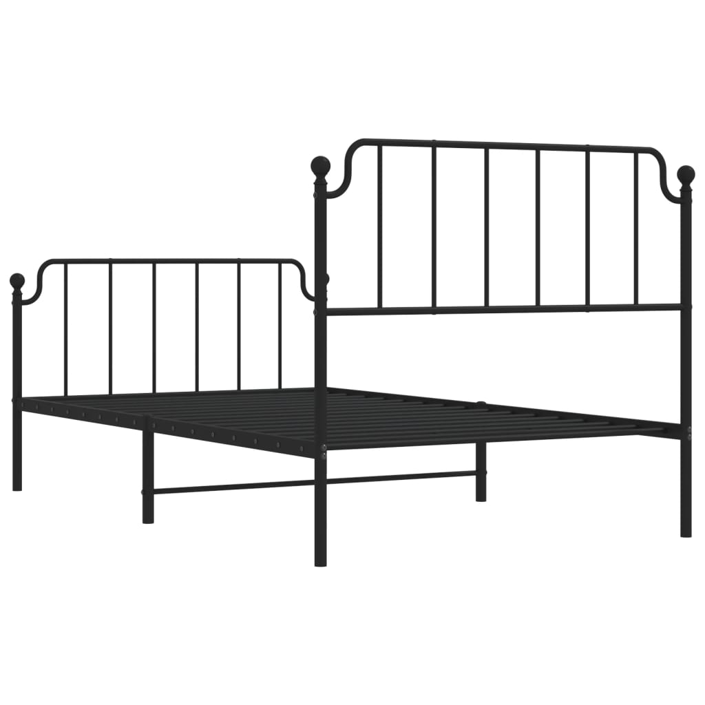 8721012212107_g_en_hd_5 vidaXL Metal Bed Frame without Mattress with Footboard Black 107x203 cm King Single - Image 7