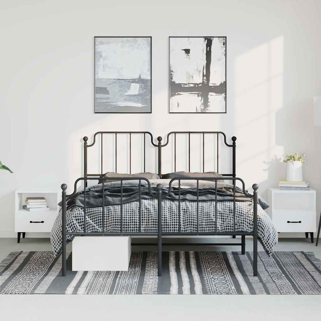 8721012212138_g_en_hd_1 vidaXL Metal Bed Frame without Mattress with Footboard Black 135x190 cm - Image 3