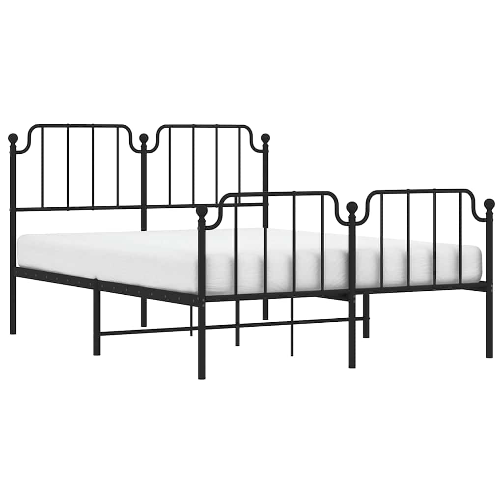 8721012212138_g_en_hd_2 vidaXL Metal Bed Frame without Mattress with Footboard Black 135x190 cm - Image 4