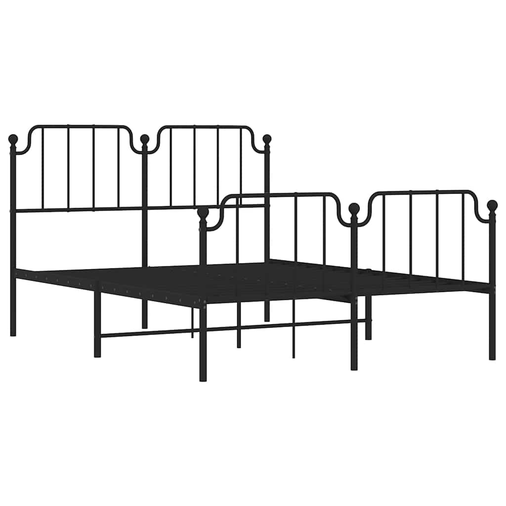 8721012212138_g_en_hd_3 vidaXL Metal Bed Frame without Mattress with Footboard Black 135x190 cm - Image 5