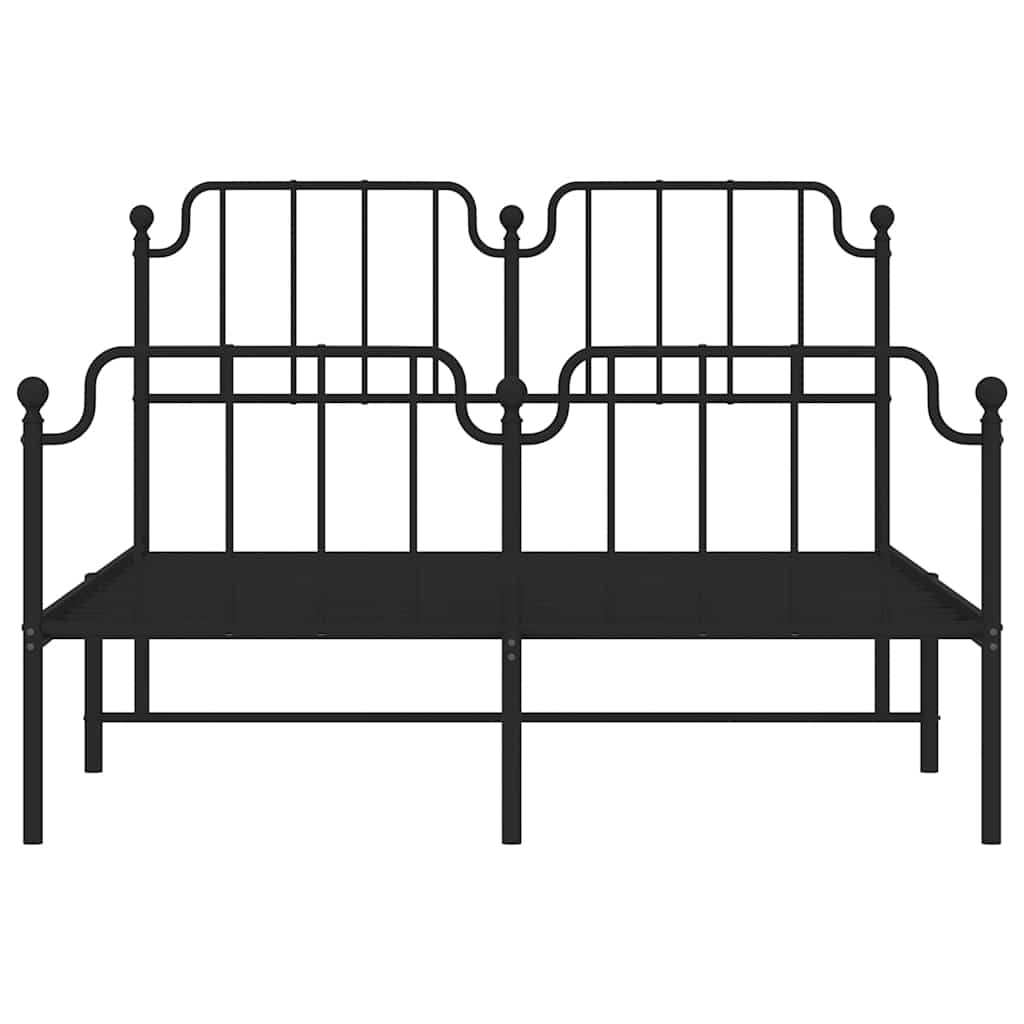 8721012212138_g_en_hd_4 vidaXL Metal Bed Frame without Mattress with Footboard Black 135x190 cm - Image 6