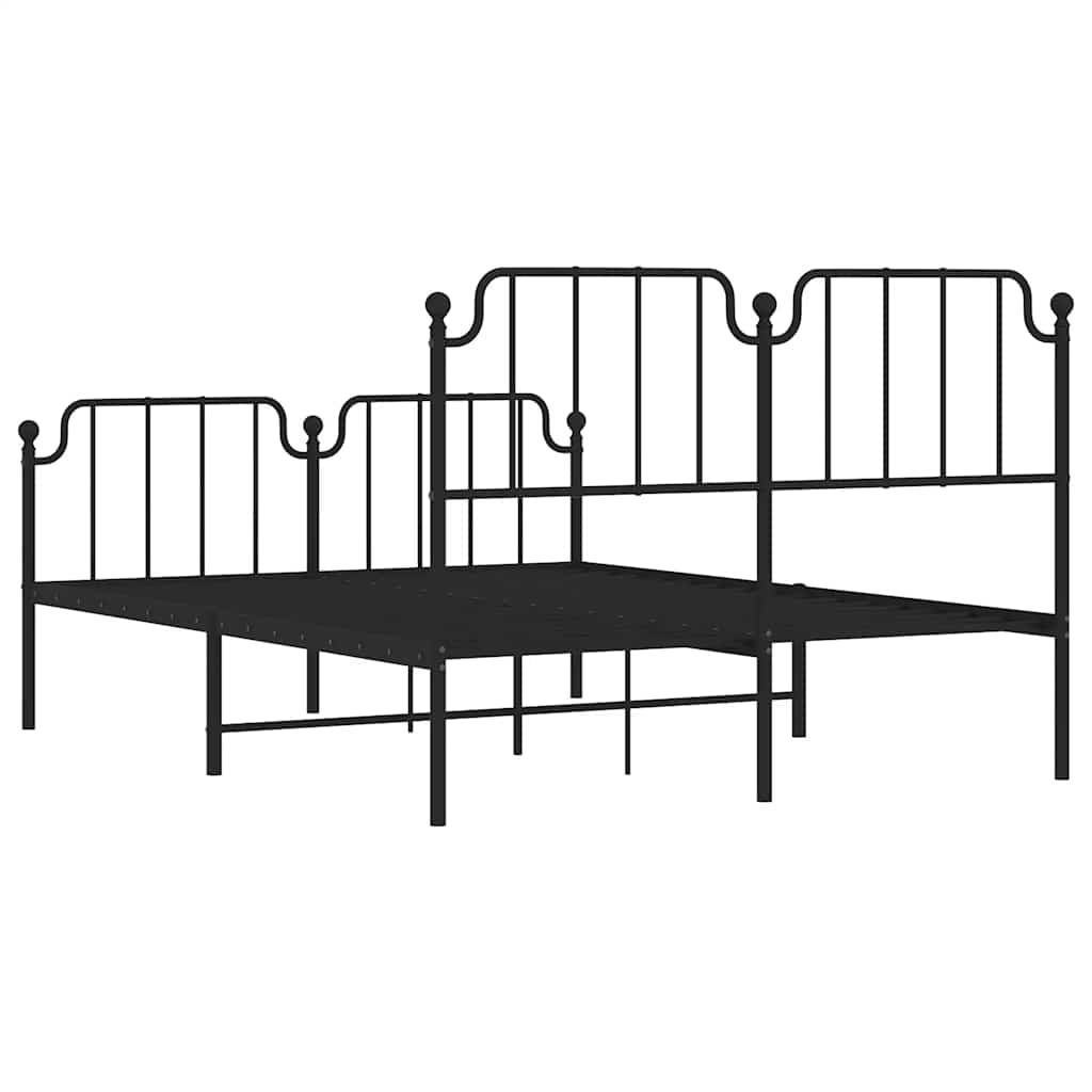 8721012212138_g_en_hd_6 vidaXL Metal Bed Frame without Mattress with Footboard Black 135x190 cm - Image 8