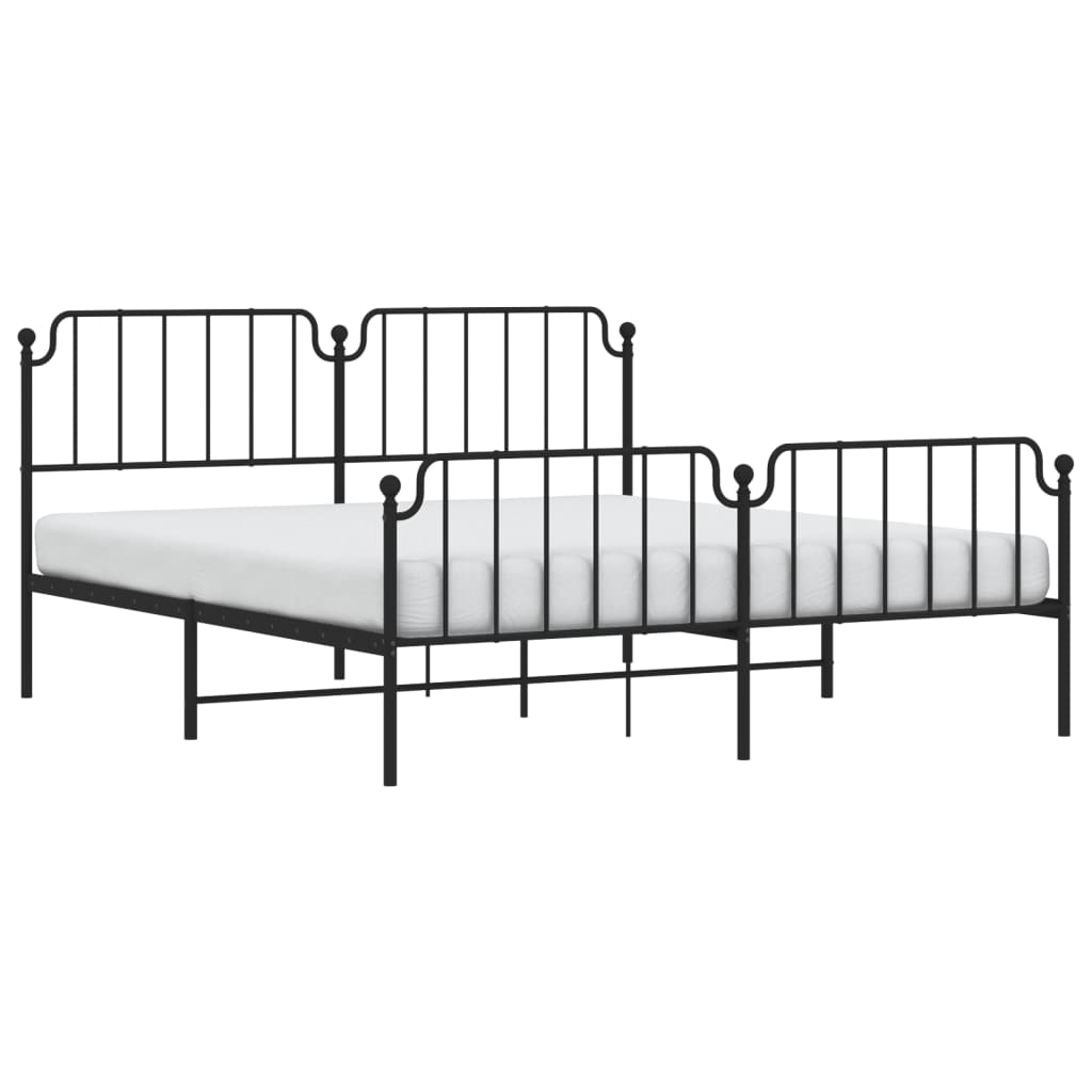 8721012212183_g_en_hd_1 vidaXL Metal Bed Frame without Mattress with Footboard Black 183x203 cm King - Image 3