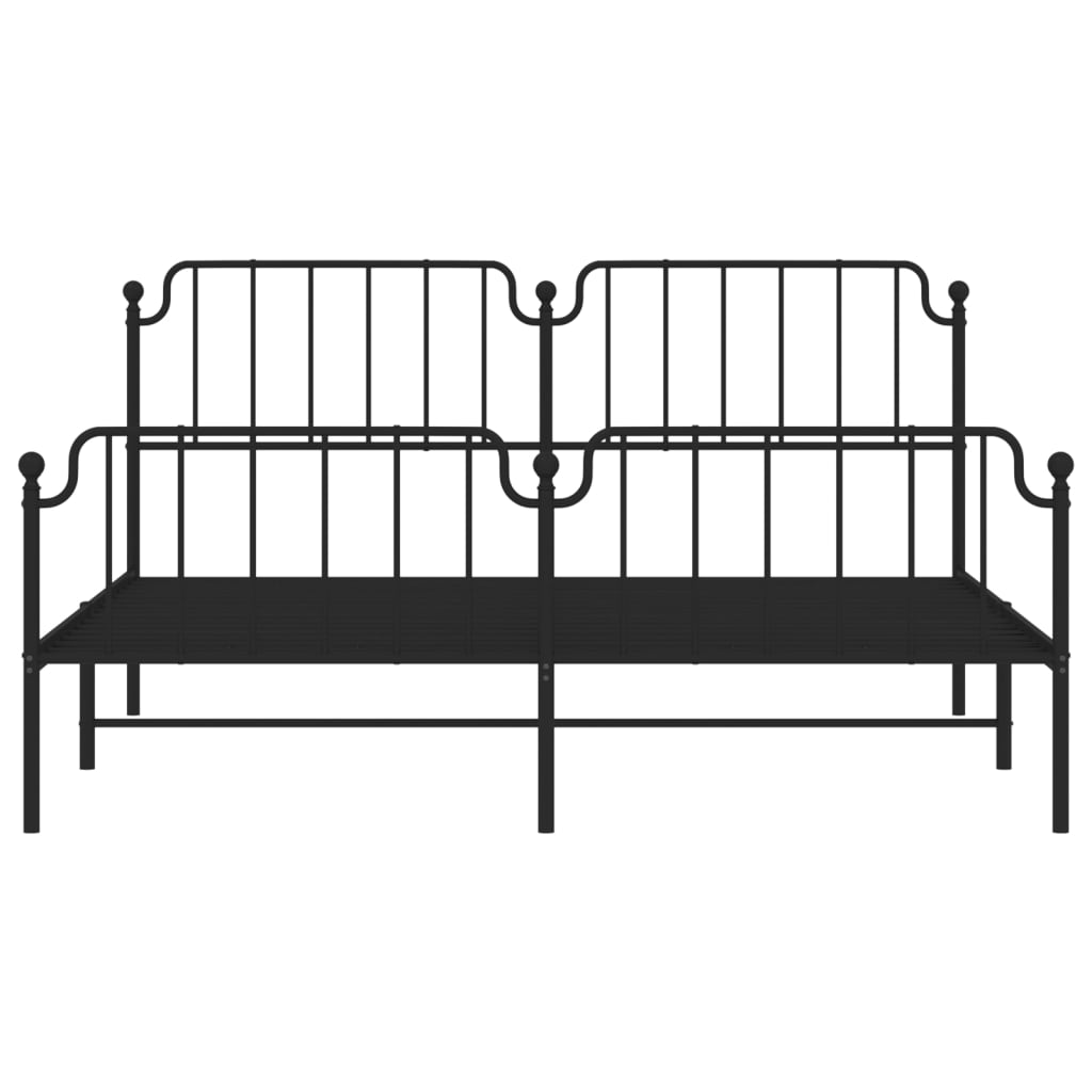 8721012212183_g_en_hd_3 vidaXL Metal Bed Frame without Mattress with Footboard Black 183x203 cm King - Image 5