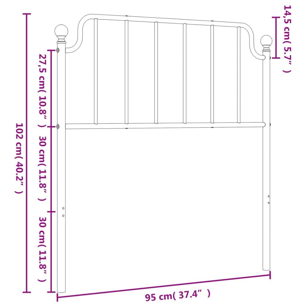 8721012212244_g_en_hd_4 vidaXL Metal Headboard Black 90 cm - Image 6