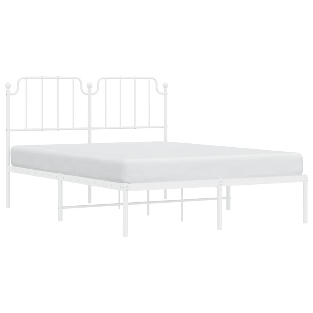8721012212473_g_en_hd_2 vidaXL Metal Bed Frame without Mattress with Headboard White 150x200 cm - Image 4