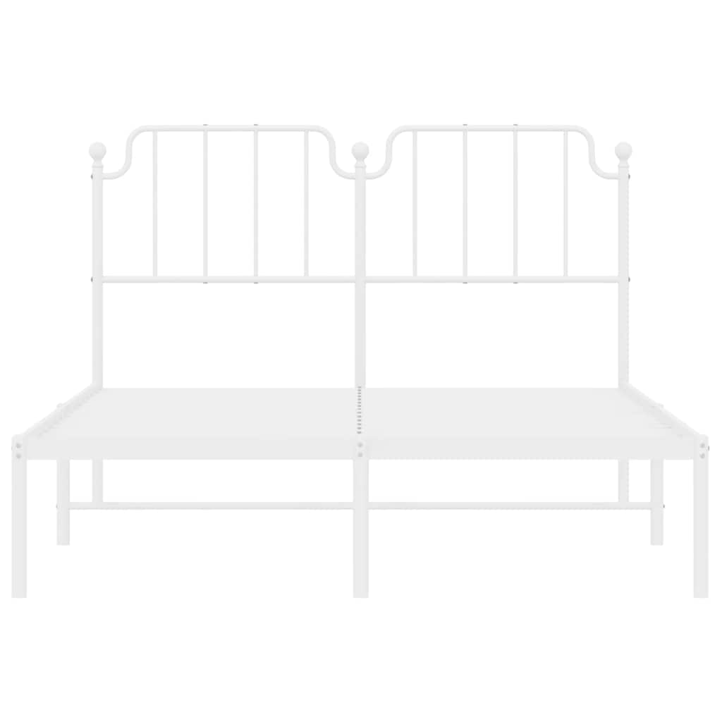 8721012212473_g_en_hd_4 vidaXL Metal Bed Frame without Mattress with Headboard White 150x200 cm - Image 6